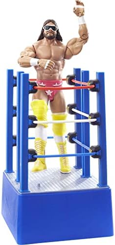WWE WrestleMania Moments Macho Man Randy Savage CARRO DE ANO DE AÇÃO Figura de 6 polegadas com Rolling Wheels -Scollectible Gift