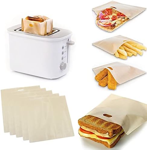 Para resistentes de calor grelhado 5pcs sacos queijo queijo sanduíche de torradeira reutilizável churrasco preto folha de silicone