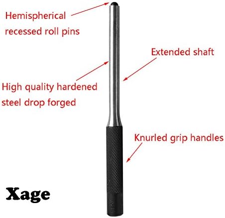 Xage 9 peças Roll Pin Punch Set - Kit de ferramentas para joalheiros/armadilhas/criadores de relógios/reparos e artesanato com 1