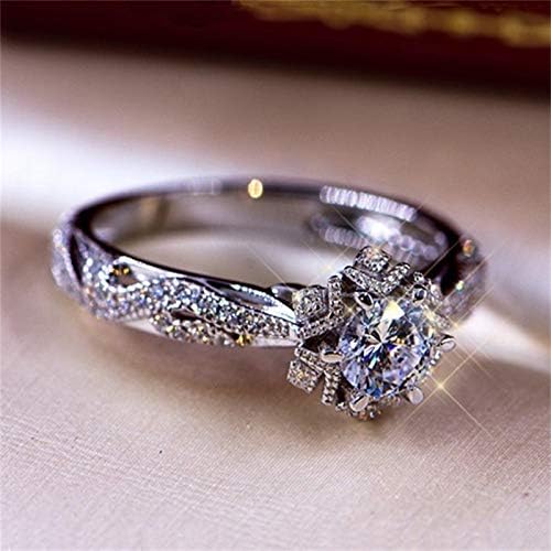2023 Novo belo casamento de diamante de diamante vintage anel de noivado da feminina rings de prata anéis de ondulação