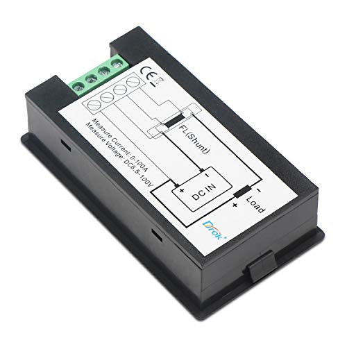 Multímetro digital pequeno DROK®, DC 6.5-100V 50A Voltage AMPERAGEM Energia Medidor de energia DC Volt Amp Tester Watt Monitor de