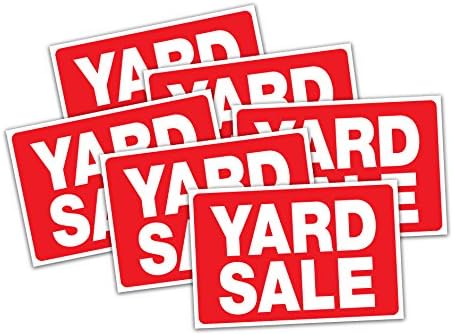 Placa de manchete - letreiros grandes de venda de quintal com etiquetas de venda de 400 adesivos, amarelo/preto, 11 x 14 polegadas, 6 pacote de sinais