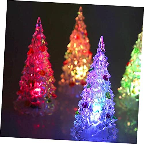 Homoyoyo 10pcs Cristal Árvore de Natal Tabela de Natal Peça Central Mini Decorações de Árvores de Holidações Árvore de Natal Árvore Colorida Árvore de Natal Para Decoração