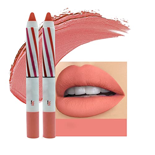 Dbylxmn 2pc Lipstick Lápis Lip Lip Velvet Silk Lip Gloss Makeup LiPliner Lipliner Pen Sexy Lip Tint Cosmetic Novice Fácil de