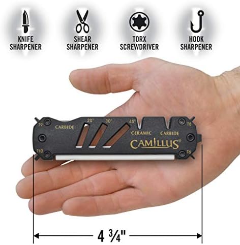 Camillus Glide Multitool Knife Sharpner, preto, tamanho completo