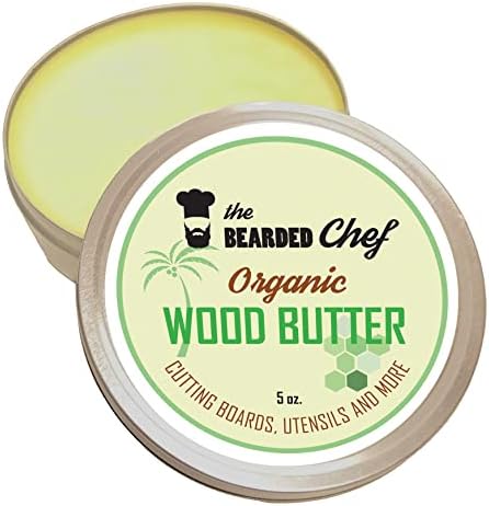 Manteiga de madeira orgânica - 6 onças - blocos de açougueiro, tábuas de corte e utensílios - o chef barbudo - veterano