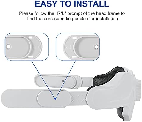 Rumbloo Ajusta de cabeça ajustável para o Oculus Quest 2, substituição para a alça de elite com a almofada de ouvido, a confortável bandana protetora reduz o estresse