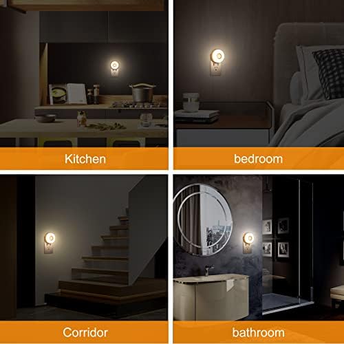 Crewel Night Light, conecte-se à noite LED, 200 lumens Bright Plug-in Motion Sensor Light Indoor, Energy, iluminação quente e macia para casa