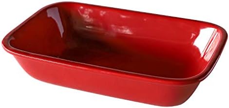 Tamaki Hinata T-932094 Prato de lasanha, vermelho, 9,6 x 6,3 x 2,2 polegadas, microondas, lava-louças, forno seguro