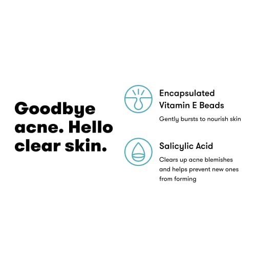 Lavagem do corpo da acne proativa - lavagem do corpo esfoliante para a pele sensível, limpador de ácido salicílico com