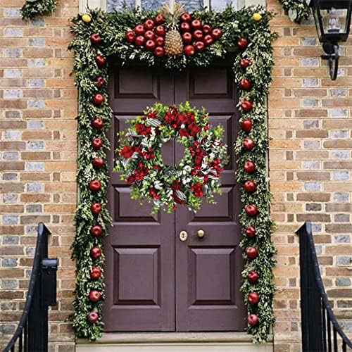 Yfqhdd Christmas Wreath Whinter Wreaths para porta de fazenda artesanal da porta da frente com base na casa de vime de folhas