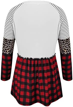 Mulheres Shusuen Moda Modol acolchoado Impressão de Natal Fall/Winter Crew pescoço Swearwear solto tops confortáveis ​​pulôver