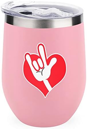 American Sign Language I Love You Bottle Cup com tampa Isolada aço inoxidável Tumbler Double Wall Office Cups Home Cups