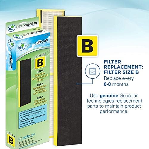 O purificador de ar do Germ Guardian com filtro HEPA 13, remove 99,97% dos poluentes, cobre 743 sq. Sala de pé em 1 hora,