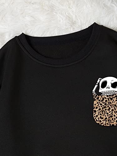 Sorto Glimda para Mulheres- Leopardo e Skull Print Thermal Pullover