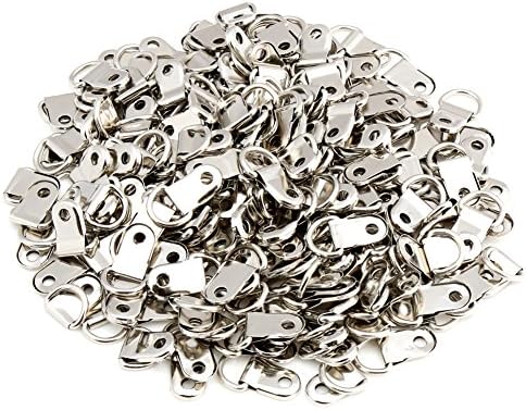H&S pequenos anéis d ganchos de moldura para figuras penduradas - 80 peças D Ring Picture Picture para molduras e lona - suporte