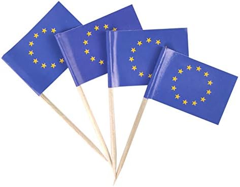 JBCD da União Européia Bandeira da UE Mini bandeiras de tampo de cupcakes pequenos
