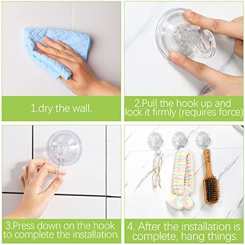MDEHO CULHO DE CULHA DE 20PACK para chuveiro Banheiro Cozinha Porta de vidro Reutilizável Vácuo transparente Removável