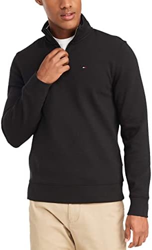 Tommy Hilfiger Men's Long Slave Fleece Quarter Zip Pullover Sweatshirt