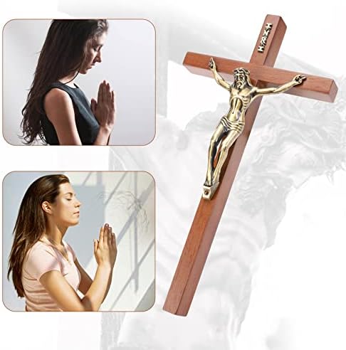 Crucifix da dccxn Crucifix, Católico Católico de Modendo Jesus Cristo Cruz para Decoração de Parede - 10 polegadas