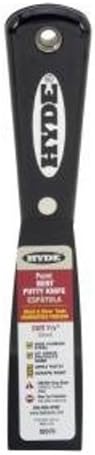 Hyde Tools, Inc. Faca de massa, 1-1/4 , rígida, dobrada, lâmina de aço de alto carbono, todo preto