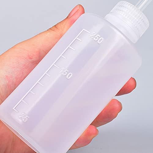 Garrafa de garrafa de lavagem de segurança de plástico de 250 ml com suprimentos de tatuagem na boca pontiaguda com suprimentos de
