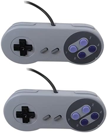 Conjunto de substituição de desempenho Compatível para Super Nintendo SNES, controladores de gamepad cinza com fio com adaptador