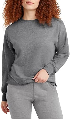 Hanes Originais femininos French Terry Sweatshirt, Selta de pullover leve da tripulação para mulheres