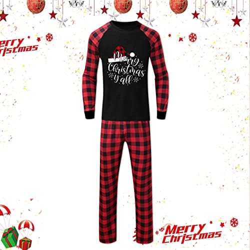 Família Natal PJS Halloween pijamas natal de manga longa calça xadrez de calças xadrez de calças de Natal casual Família