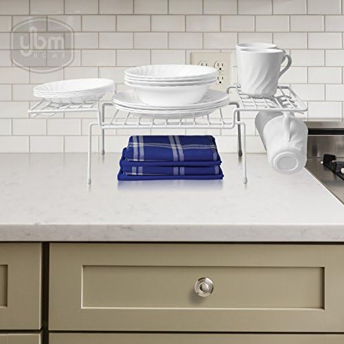 YBM Home Wire Kitchen Counter e Armet Helper Shelf, Organizador de armazenamento de prateleira Branco 2214