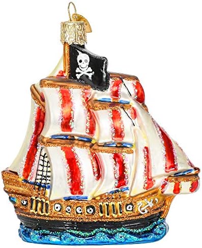 Ornamentos de Natal do Velho Mundo pirata Ornamentos soprados de vidro para a árvore de Natal