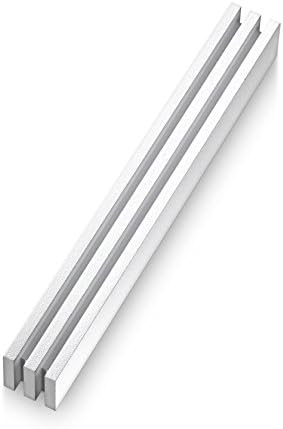 Adi Sidler Mezuzah Case em canais de corte a laser vertical escovado de alumínio - branco, 9,3