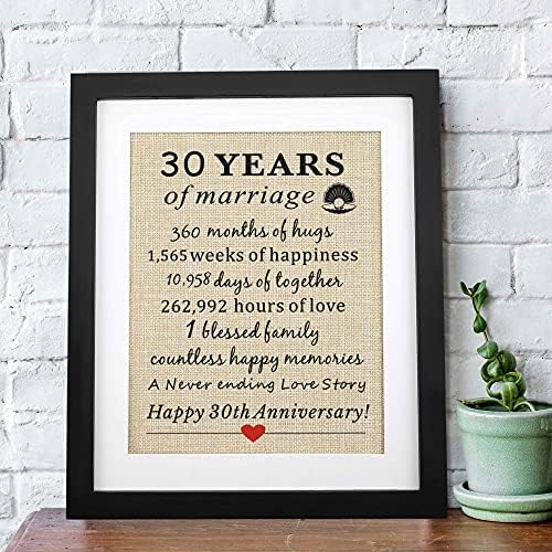 Corfara emoldurou o 30º aniversário do presente de pérola 11 W x 13 H, 30º aniversário de casamento presentes para casais,
