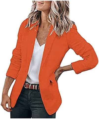 Jaqueta aconchegante de lounge Fit for Women Pocket Birthday Blazer Color Solid Color Winter Collarless