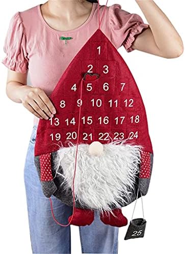 Calendário de advento de uxzdx cujux contagem de natal down timer não tecido gnomo decoração de natal decoração