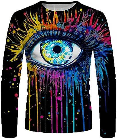 XXBR SOLDILIER THE-SHISTS LONGO DE MANAGEM LONGO PARA Mens, Fall Street 3D Novelty Graphic Printed Workout Athletics Casual Tops