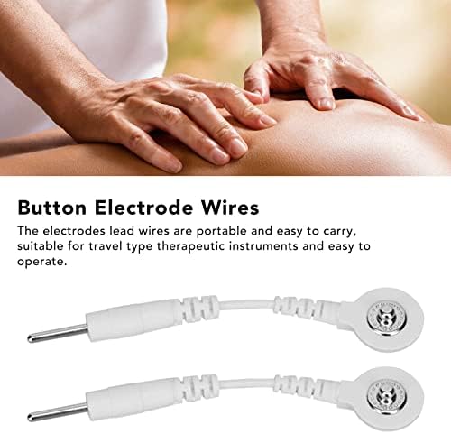 Cordos de eletrodos, 20pcs Eletrodos profissionais fios 2.0in Portátil Botão do cabo de reposição portátil Fios eletrodos de eletrodo para massageador branco