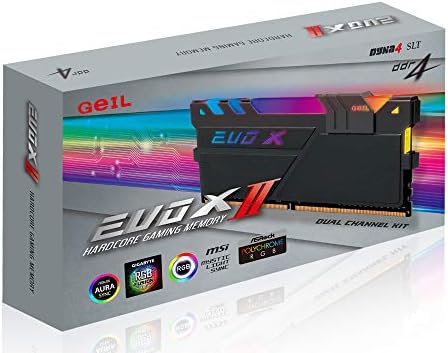Geil Evo X II DDR4 RAM, 32GB 3200MHz 1,35V XMP2.0, Intel/AMD Compatível, Memória de desktop de alta velocidade DIMM Long,