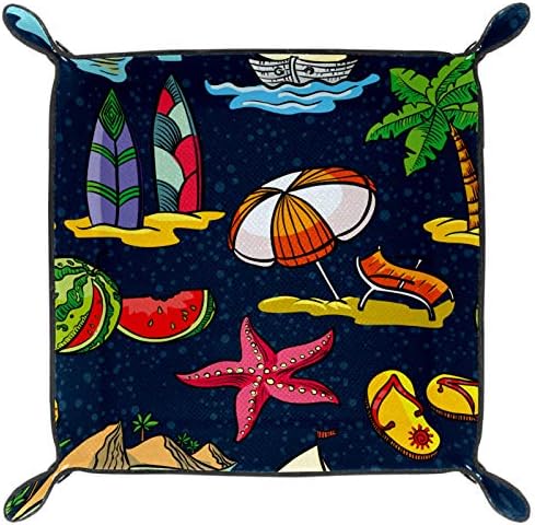 Lyetny Summer praia praia Surfboard Starfish Watermelon Organizador de bandeja Caixa de armazenamento Caddy Caddy Desktop