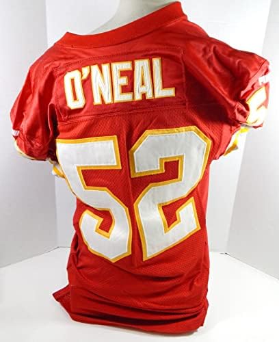 2000 Chefes de Kansas City Andre O'Neal #52 Game usado camisa vermelha 46 DP32183 - Jerseys de jogo NFL não assinado usados