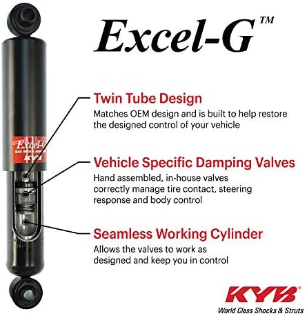 Kyb 344308 Excel-G Gas Shock, preto, prata