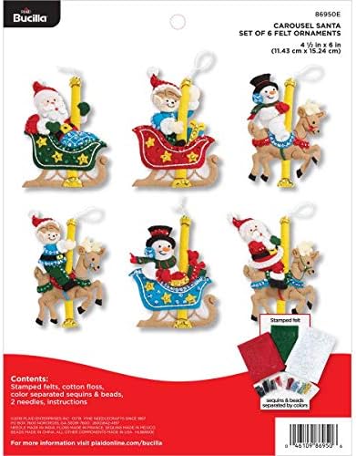 Bucilla Papai Noel e Kit de Apliques Apliques do Carrossel, 6 peças