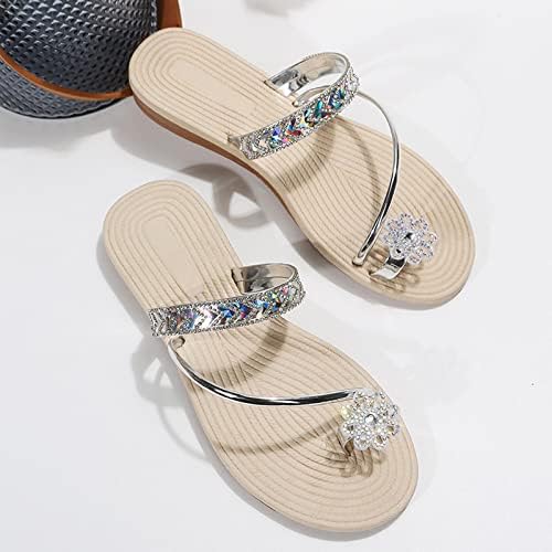 sandálias XIPCOKM para mulheres de calcinha, shines chinelos de chinelos de verão lâminas de moda de verão combinando sapatos de praia grils slip-uns