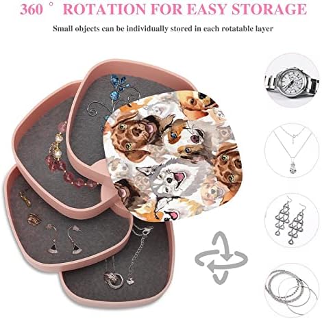 Caixa de jóias Nahan Caixa de jóias portáteis Caixa de jóias ABS Caixa de armazenamento de jóias rosa para colares anéis Brincos