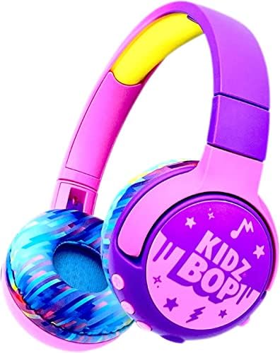 Fones de ouvido Bluetooth Kidz Bop para crianças | Microfone e alto-falantes Hi-Def | Limitação de volume de 94dB | Sem fio