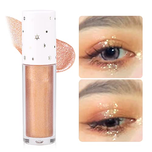Lanflower Liquid Glitter Eyeshadow, pigmentado, fácil de aplicar, secagem rápida, cola de glitter duradoura para maquiagem coreana de cristal nos olhos