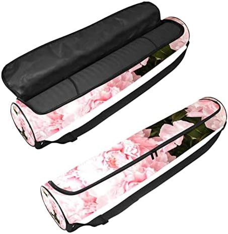 Bbeautiful Peony Flowers Pink Romantic Yoga Mat Carrier Bag com alça de ombro de ioga bolsa de ginástica Bolsa de praia