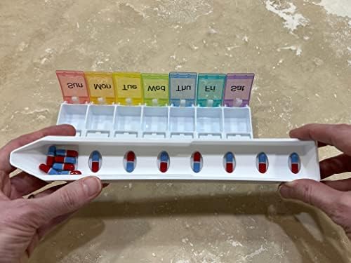Classificador de pílulas PillPlacer - se encaixa no suporte da pílula de 9 polegadas, pílulas/cápsulas elípticas