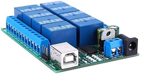 ZYM119 DC 12V Controlador USB 8 canal UART Relé de porta, módulo de controle remoto de motor plc multifuncional,