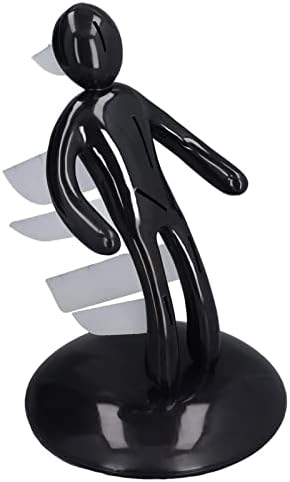 Auncólico do bloco de faca humanóide Akozon, facada de plástico humano preto para a ferramenta de armazenamento multifuncional